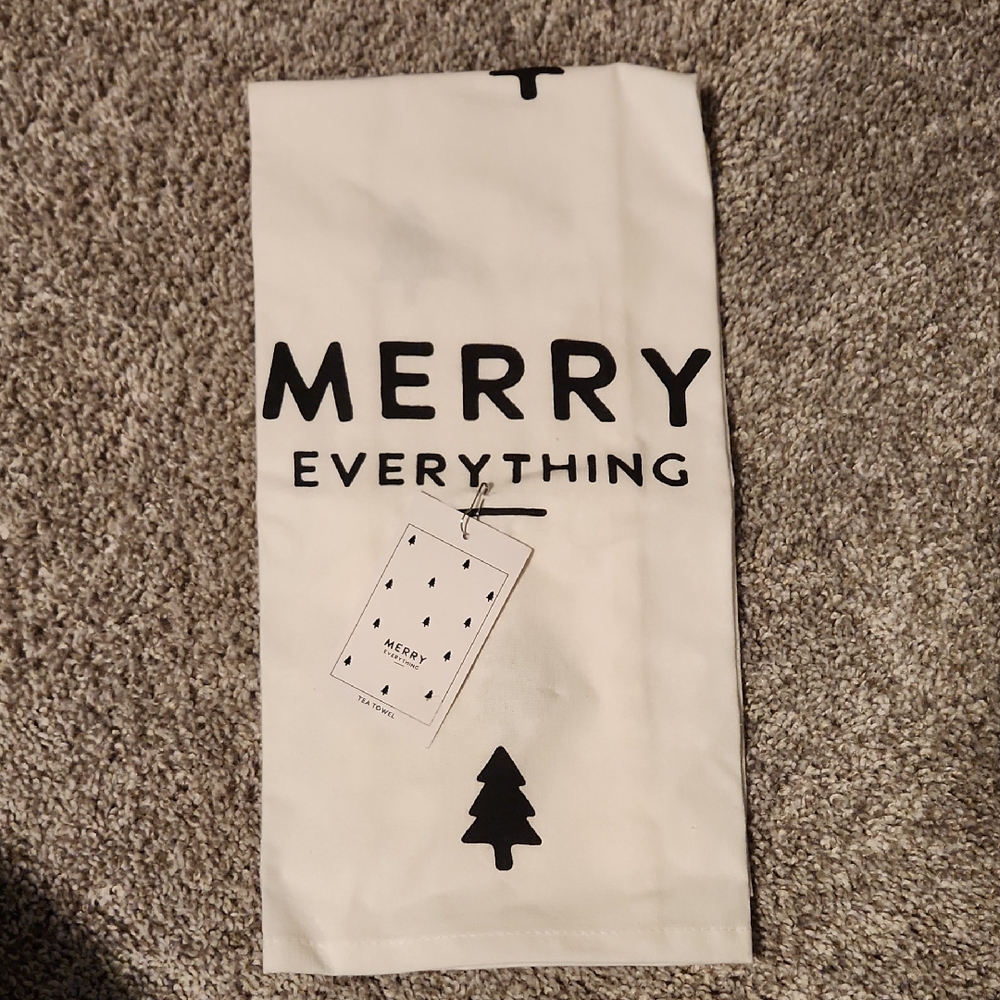 MMS Design Studio Festive White Tea Towel